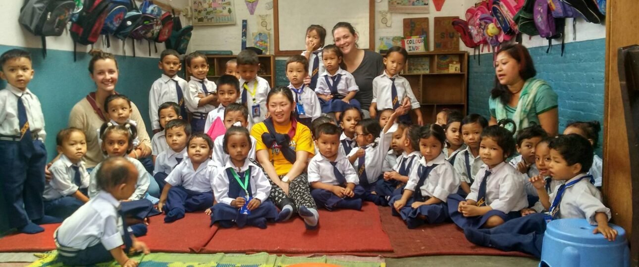 Teaching English at the School volunteering program in Nepal